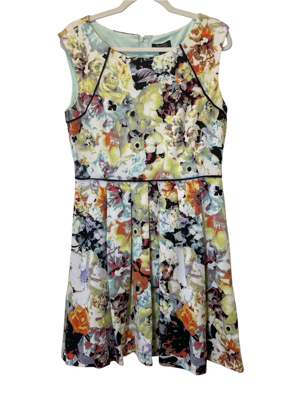 Tahari Arthur Levine Floral Printed Fit & Flare Kids Dress - Multicolor size 10P